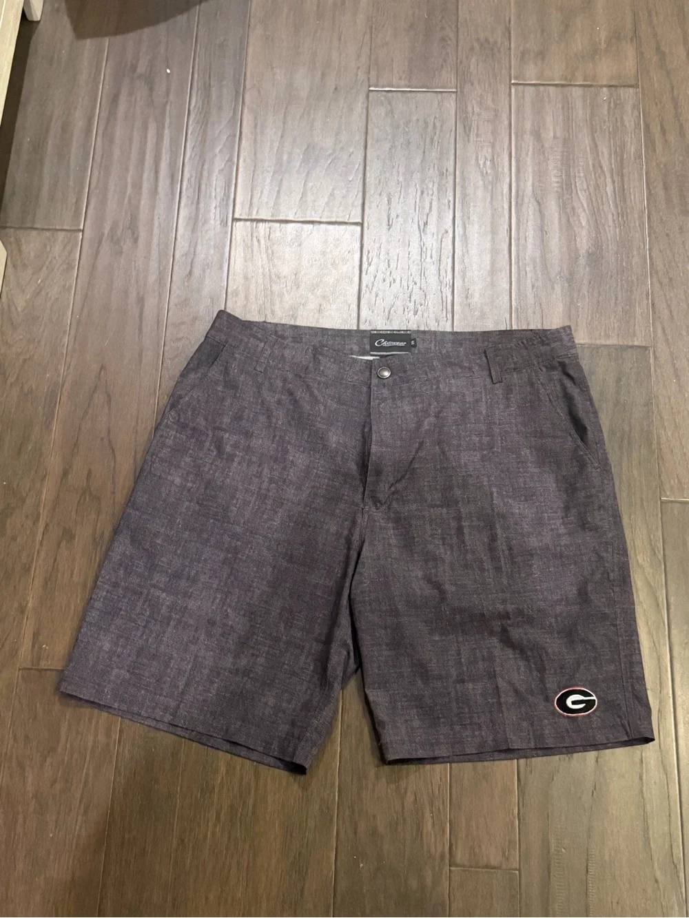 Chiliwear Men's Gray Casual Shorts with 'G' Patch Georgia Bulldogs UGA 36